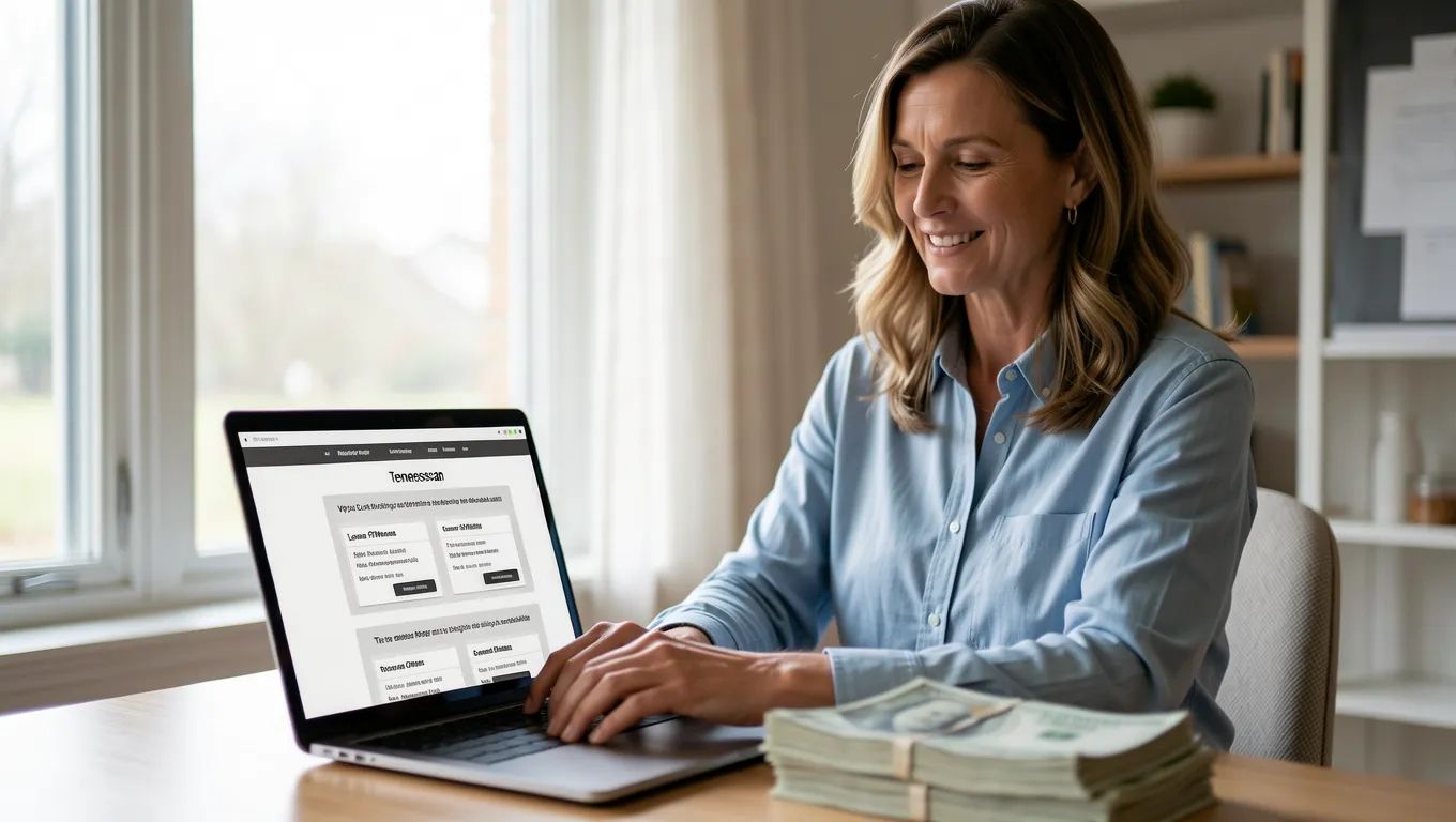 Woman comparing bad credit loan options in Tennessee