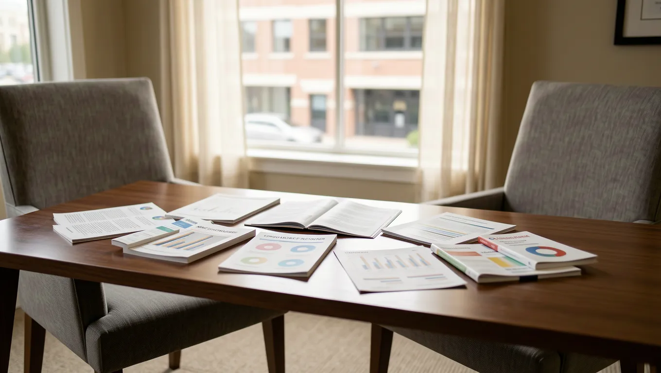 Memphis credit counselor office with financial planning materials on desk