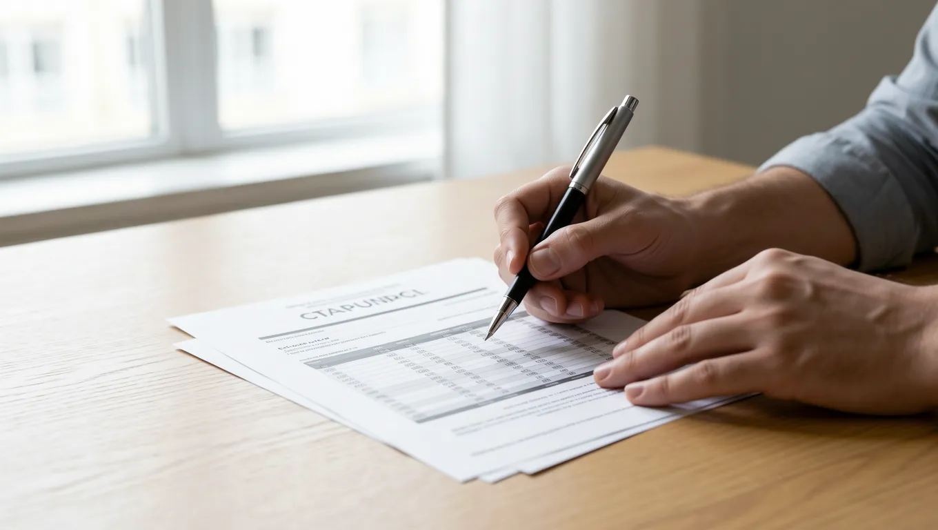 Close up of a person signing important loan documents