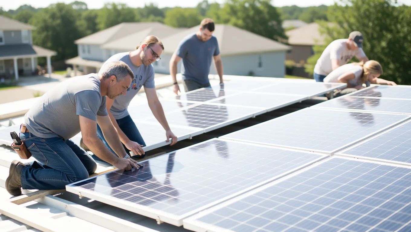 Solar Panel Installation Funded by Online Loans in Tennessee.